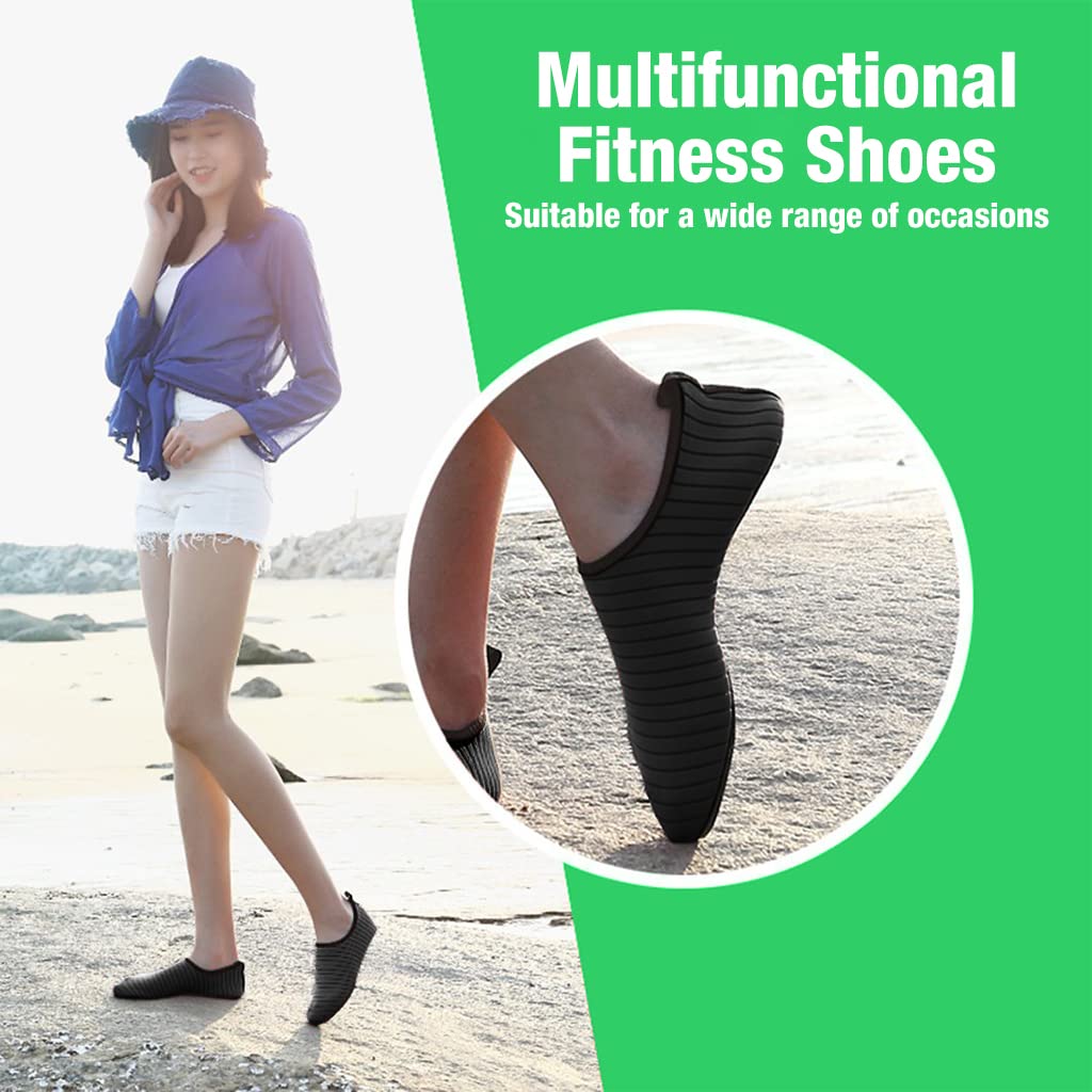 PALAY Water Shoes for Men Women Quick-Dry Beach Barefoot Aqua Socks Slip-on for Sport Swim Surf Yoga Exercise - Black (US 9-10 Women/US 8-9 Men) PALAY Water Shoes for Men Women Quick-Dry Beach Barefoot Aqua Socks Slip-on for Sport Swim Surf Yoga Exercise - Black (US 9-10 Women/US 8-9 Men)
